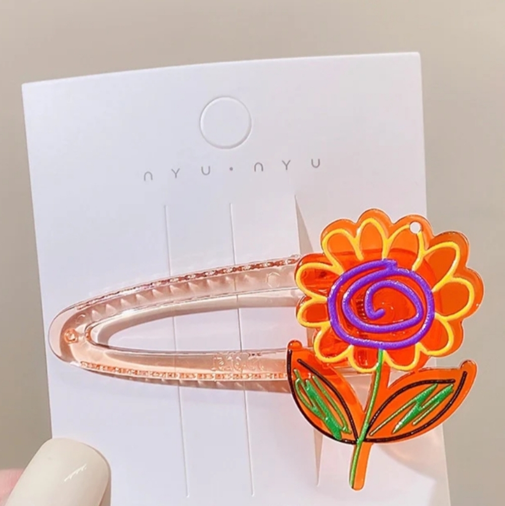 Yellow‎ Sunflower Barrettes NEW